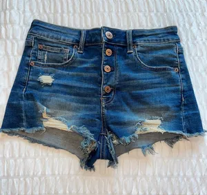 American Eagle Outfitters Distressed Button-Fly Denim Shorts thumbnail 1