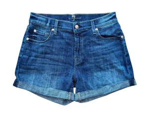 7 for all Mankind Denim Blue Jean Shorts Size 24 thumbnail 1