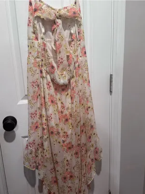 AS U WISH Floral Sundress Large Cottagecore Tie Back Cutout Midi Dress thumbnail 8