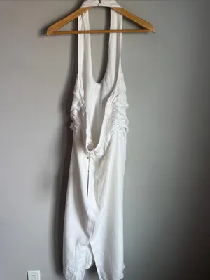 NEW Meshki Daniela Ruched Halter Midi Dress - White XXL thumbnail 3