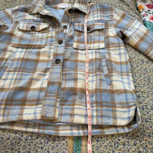 LELIS‎ Women's Light Blue Plaid Oversized Shacket, Small thumbnail 11