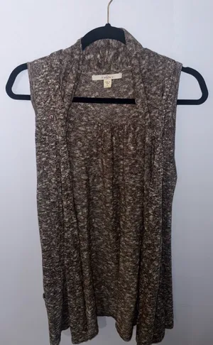 Fever Open-Front Sleeveless Knit Vest in size Large thumbnail 1