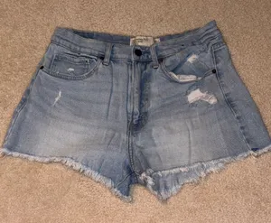 Abercrombie high rise denim shorts thumbnail 1