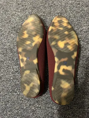 Rothy's Wine Red Knit Slip-On Flats with Leopard Insole thumbnail 3