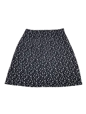 John Galt Brandy Melville Cara Mini Skirt Black White Floral Print One Size Y2K thumbnail 2