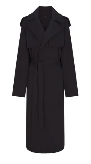 NWT SKIMS Boyfriend Fleece Oversized Trench Coat Onyx New on site! Size XS thumbnail 1