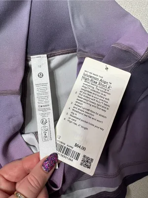 Lululemon Align High Rise Short Aurora Haze Purple Multi Size 12 NWT thumbnail 9