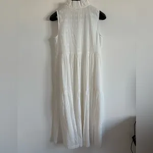 Crown &‎ Ivy Dress Women's Size Small White Tiered Cotton Preppy Coastal Beachy thumbnail 2