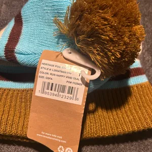 NWT Brooks Heritage Pom Beanie Run Happy Vivid Teal Unisex OSFA thumbnail 3