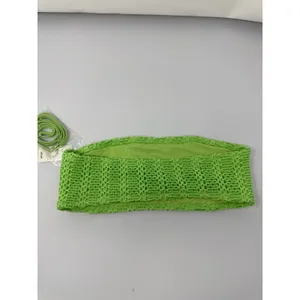 Brand New Aerie Women's Size Medium Green Knit Bandeau Bra Top thumbnail 4