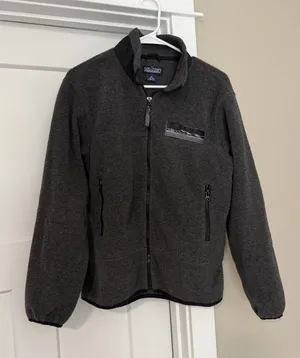 Lands' End Charcoal Gray Full-Zip Sherpa Fleece Jacket thumbnail 1