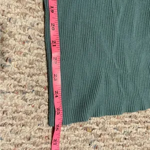 Abercrombie & Fitch Ribbed Crossover Waist Wide Leg Pant Teal- Size XS/S thumbnail 6