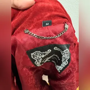 2000s Guess red suede leather jacket size medium rare Y2K thumbnail 11