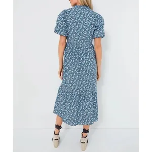 Tuckernuck Hyacinth House Size Medium Midi Dress Bluebells Floral Kentucky Derby thumbnail 3