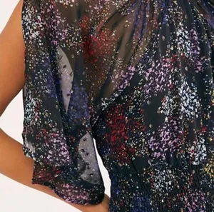 EUC Free People Anna Open Back Dress Black Floral Size Medium thumbnail 6