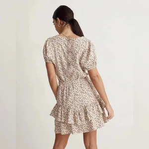 NWT Madewell Flannel Cream Pull-On Floral Tiered Mini Skirt Sz S thumbnail 2