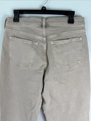 NWT Abercrombie & Fitch Curve Love Low Rise Baggy Jean Cream Color Sz 28/6 Tall thumbnail 6