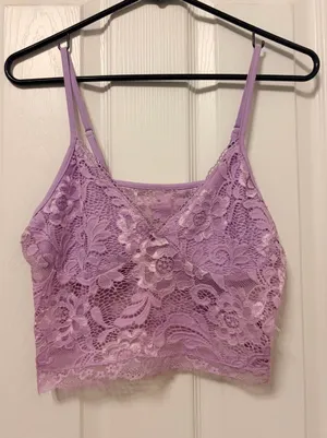 Lavender Lace Bralette Cami with Adjustable Straps Purple thumbnail 1