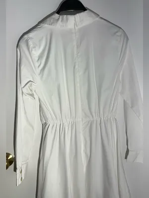 NWT Hutch White Button-Front Wrap Long-Sleeve VNeck Midi Shirt Dress 100% Cotton thumbnail 10