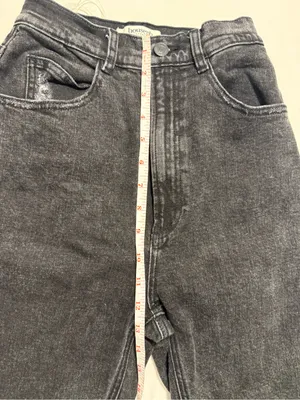 House of CB Bria Distressed High Waist Straight Leg Jeans FadedBlack Slim SizeXS thumbnail 11