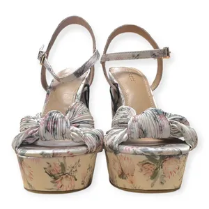 EXPRESS | NWT | 6 | Floral Twist Strap Multi-Color Platform Heeled Sandals thumbnail 8
