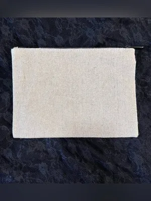 NWT Christian Dior Beaute Heart CD Logo Linen Makeup Pouch Clutch GWP Beige thumbnail 3