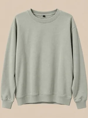 Banana Republic Women Sweatshirt XL Sage Green Clean Fleece Crew Neck Pullover thumbnail 1