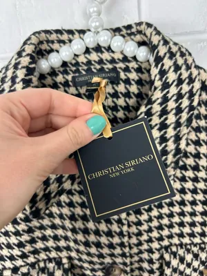 NWT Christian Siriano Houndstooth Knit Jacket Size L thumbnail 6