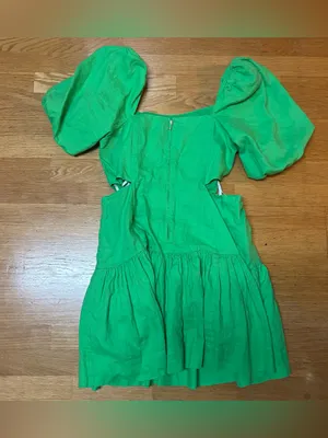 Lilly Pulitzer Kylanne Linen Puff Sleeve Coastal Resortwear Cut Out Dress 12 thumbnail 5