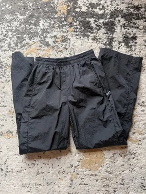 Nike Black Lightweight Track Pants with White Swoosh thumbnail 5