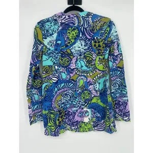 LILLY‎ PULITZER Odette Cattitude Knit Tunic Top Cat Tiger Colorful Artsy Size XS thumbnail 3