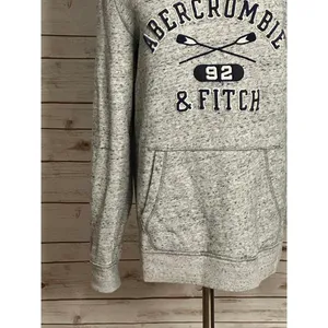 Abercrombie & Fitch distressed oversized marled grey sweatshirt Size Medium thumbnail 5