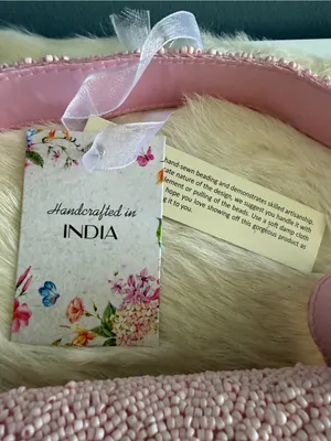 India Hydrangea Pink Beaded Bag thumbnail 10
