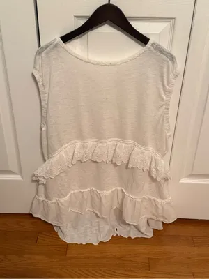 Free People Claire Tee in Ivory thumbnail 2