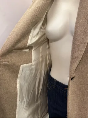 Zara Made in Spain Structured Longline Blazer Coat Beige Tan NWOT Size M thumbnail 11