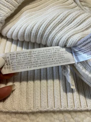 English Factory white Minimalist Cropped Ribbed Knit Sweater Medium 100% Cotton thumbnail 8