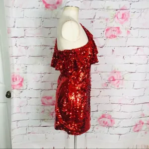 Leith red sequin mini cocktail party dress thumbnail 10