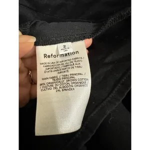 Reformation Black Kenzi stretch Organic Cotton Puff Sleeve Mini Dress Size‎ 2 thumbnail 5
