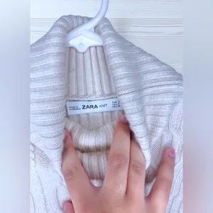 ZARA KNIT Women’s Long Sleeve Cable Knit Turtleneck Sweater thumbnail 6