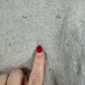 Banana Republic Sz L Sweater Filpucci Merino Wool‎ Cashmere Yarn Beaded Pullover thumbnail 6