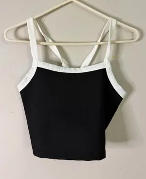 Black & White Strappy Tank Top Size L thumbnail 1