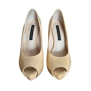 Jorge Bischoff Nude Patent Leather Peep‎ Toe Platform Stiletto Pumps Size 35 thumbnail 2