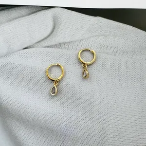 Elegant Teardrop Dangle Drop Earrings for Women Gold thumbnail 1