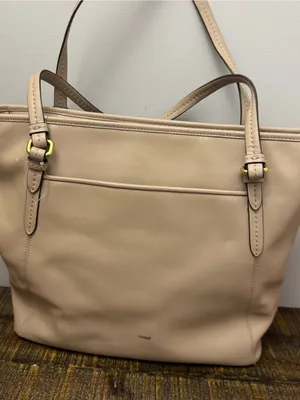 Coach Peyton Leather Zip Top Tote F27349 Brass/Sand bag thumbnail 5