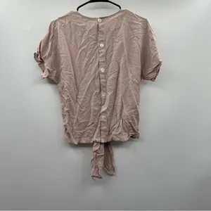 Madewell Button-Back Tie Short Sleeve Tee in Stripe‎ Size M thumbnail 6