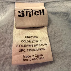 Disney Lilo & Stitch Hoodie Full Zip Sweatshirt Women's‎ XS Blue Freeze Casual thumbnail 12