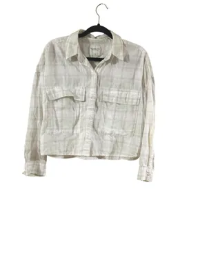 Women's Abercrombie & Fitch Plaid Button Down Shirt S White Green thumbnail 7