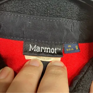 Marmot red fleece‎ half zip pullover made in the USA size medium thumbnail 4