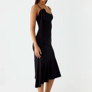 Peppermayo Women's Black Asymmetric Midi Dress thumbnail 2