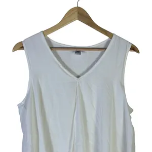 Bar III Womens Ivory Layered V-Neck Sleeveless Draped Blouse Top Large 43141 thumbnail 3